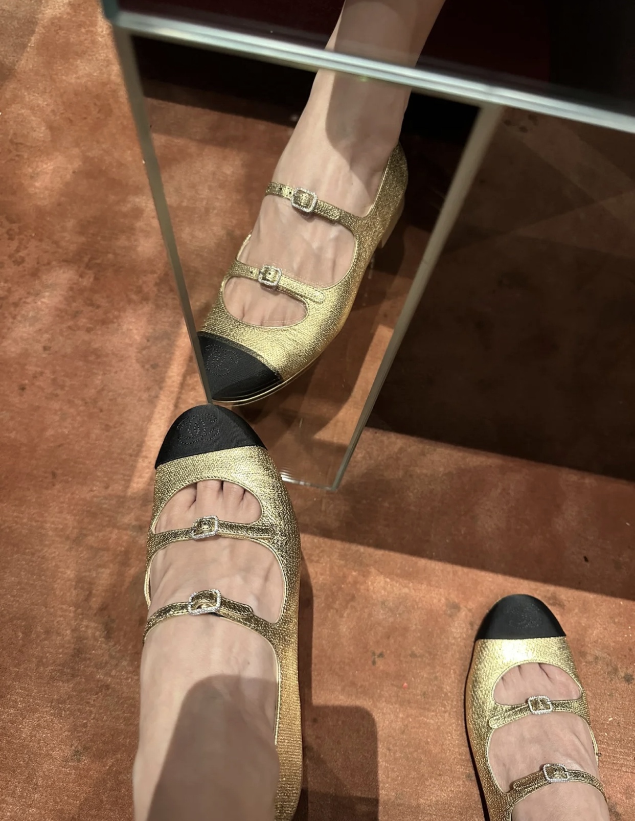 CHANEL CC Double Strap Gold