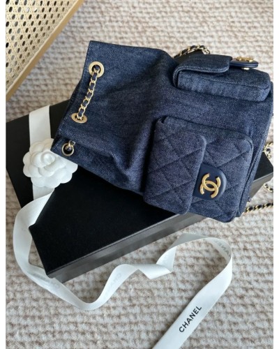 CHANEL 25C 데님 백팩