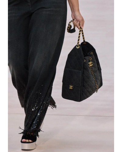 CHANEL 25 BAG 블랙 데님 호보백 (+Premium)