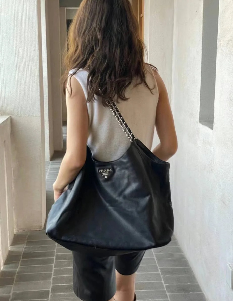 PRADA Leather Shopper Bag
