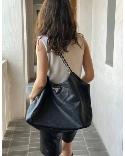 PRADA Leather Shopper Bag