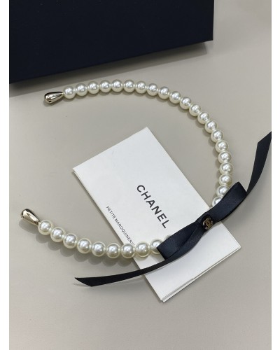 CHANEL 샤넬 진주 리본 헤어핀