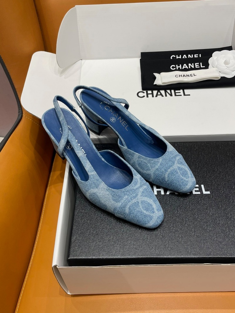CHANEL cc로고 데님 슬링백