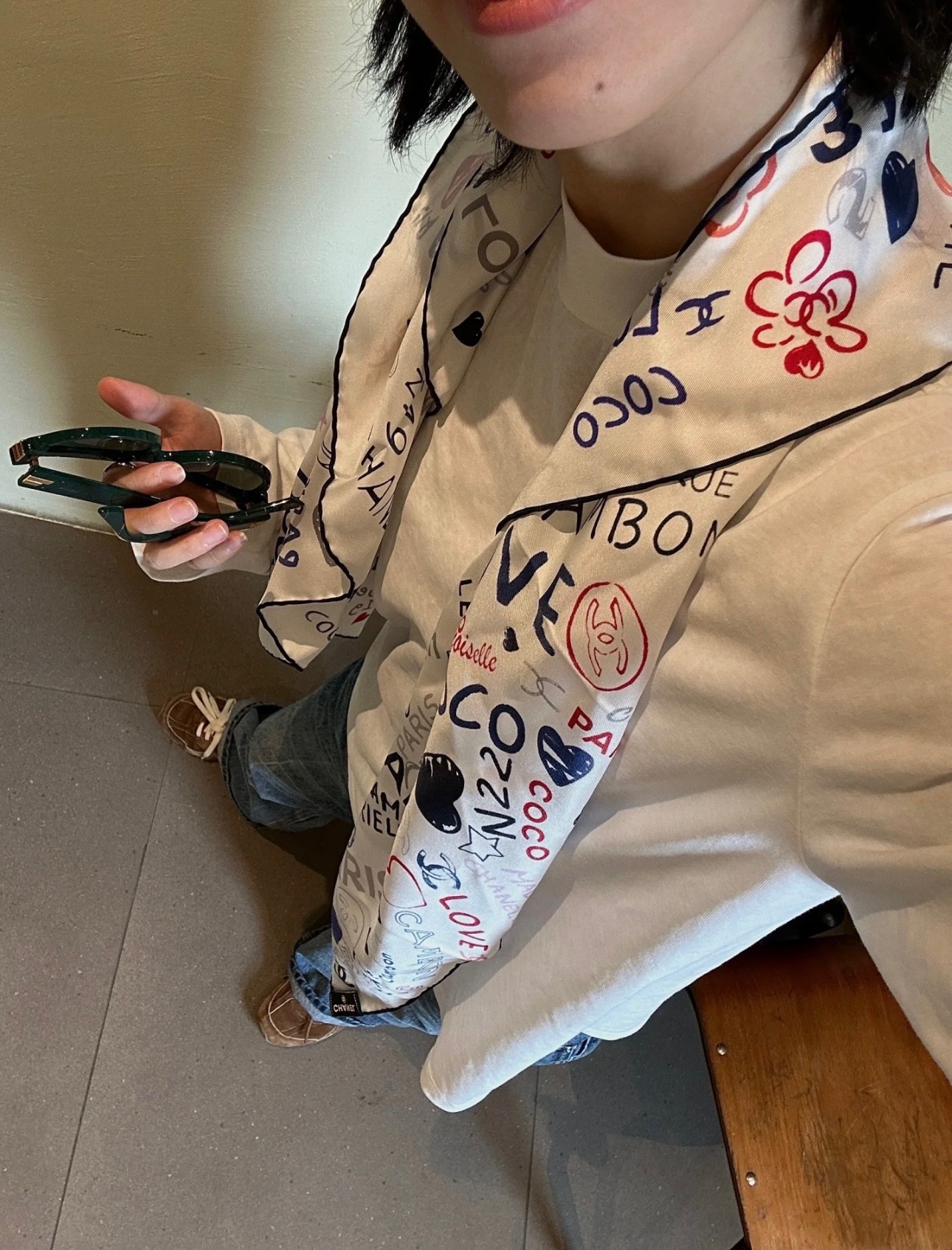CHANEL 샤넬 25cc 실크 스카프 2 color