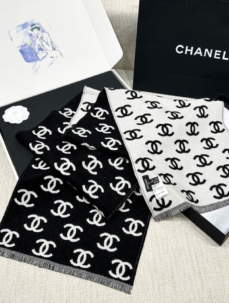 CHANEL샤넬 cc로고 캐시미어 머플러