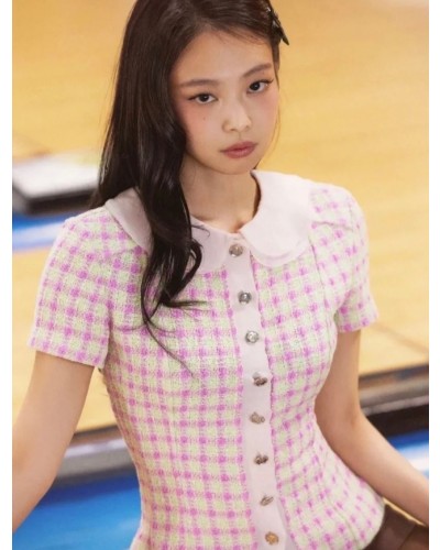 CHANEL 제니 트위드 블라우스