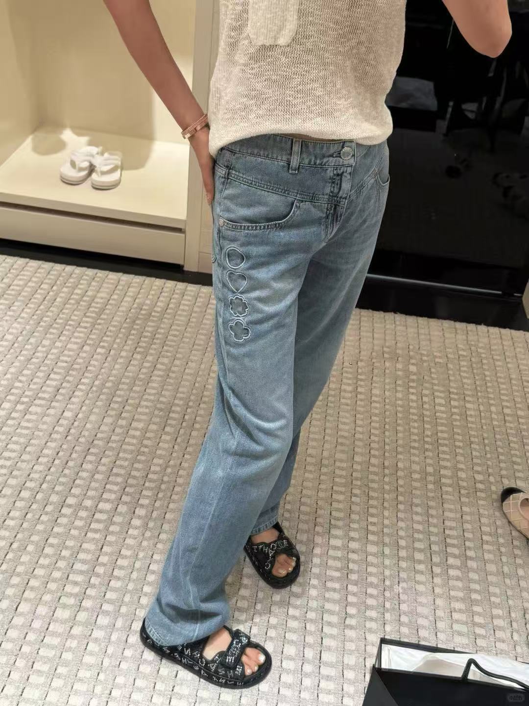 샤넬 제니 데님 팬츠