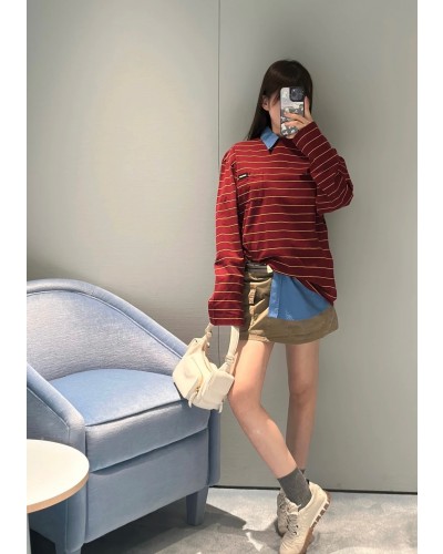 Miumiu 스트라이프 오버 긴팔티