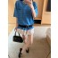 Miumiu 스트라이프 오버 반팔티