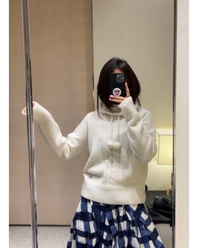 CHANEL 캐시미어 후드 니트
