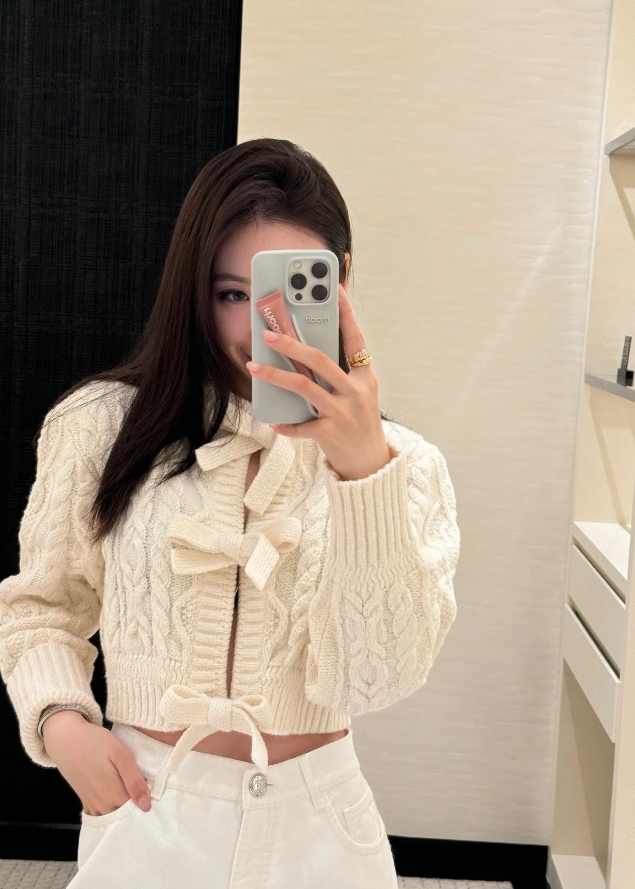 CHANEL 리본 캐시미어 가디건