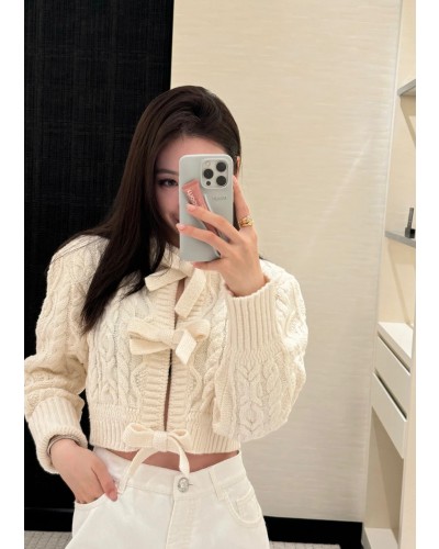 CHANEL 리본 캐시미어 가디건