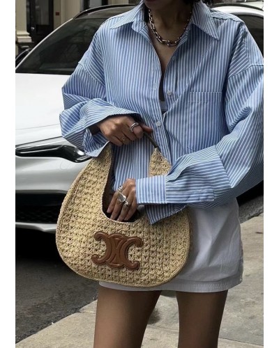 [CELINE] 클래식 파니에 호보백 라피아 카프스킨