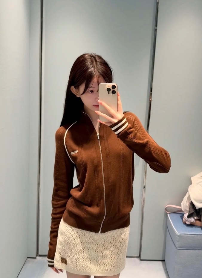 Miumiu Wool Knit Zip-up