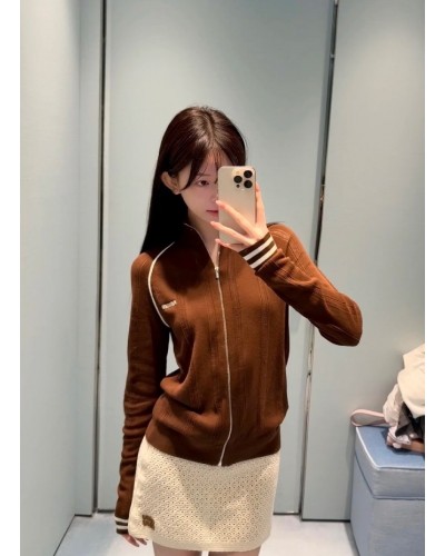 Miumiu Wool Knit Zip-up