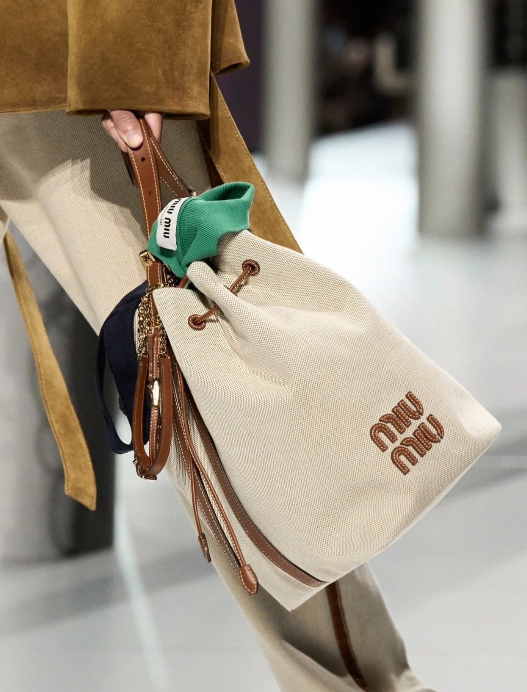 Miumiu Canvas Bucket Bag