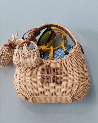Miumiu Wander Rattan Bag