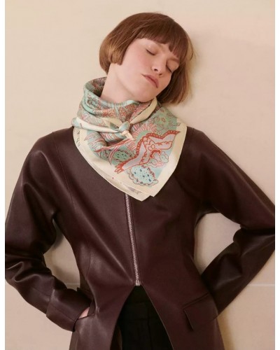 [HERMES] Mille Feuilles de Soie 더블 페이스 스카프 90