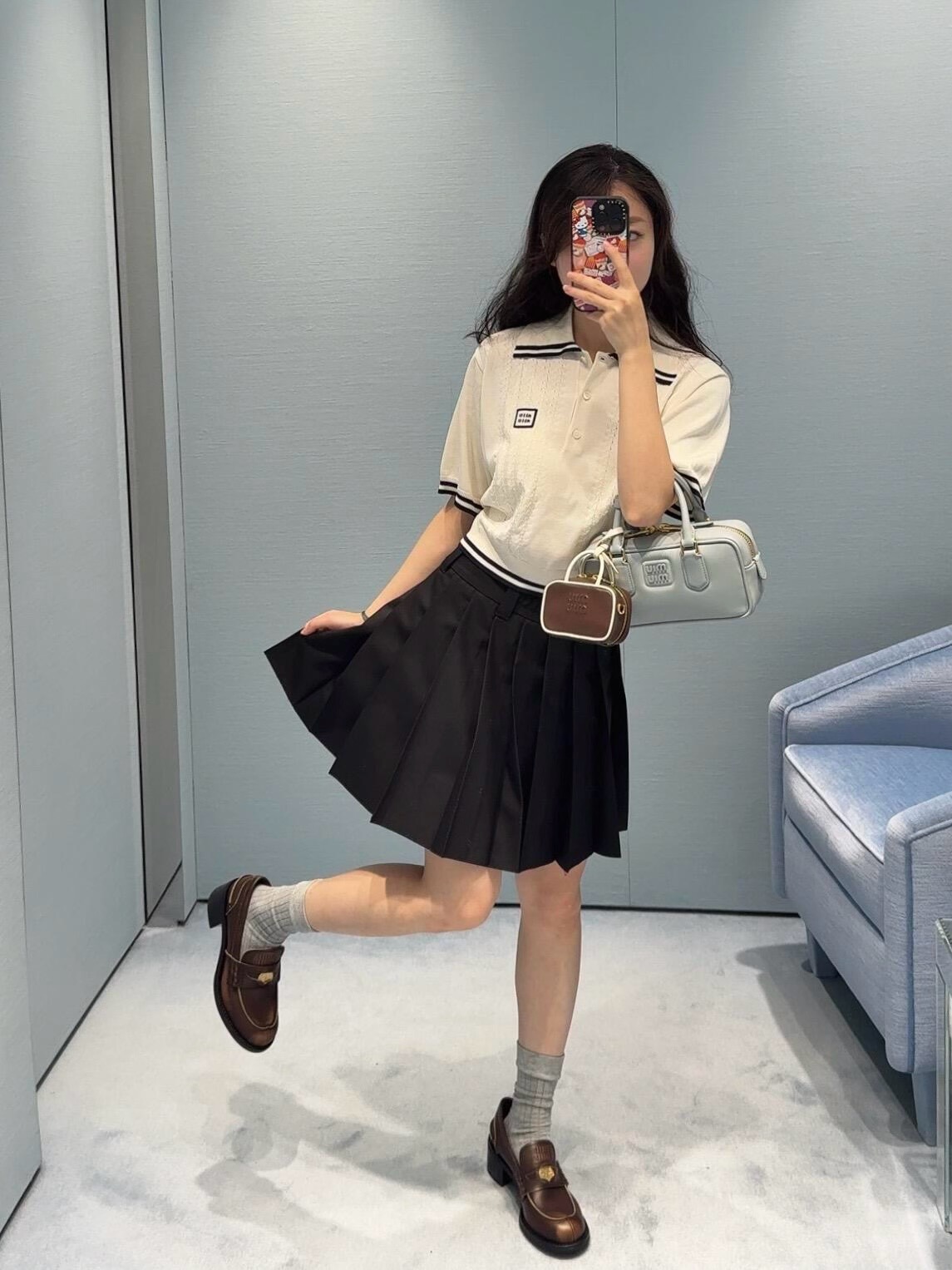 MIUMIU 미우미우 플리츠 스커트