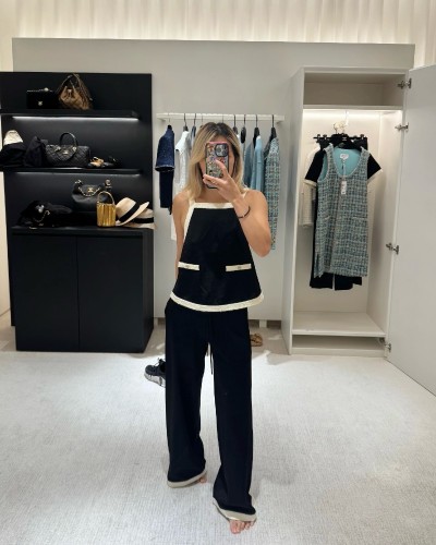 CHANEL 샤넬 배색 가디건 &  배색 나시
