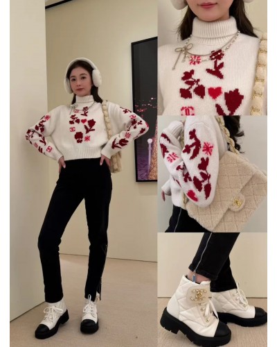 CHANEL 샤넬 캐시미어 폴라 니트