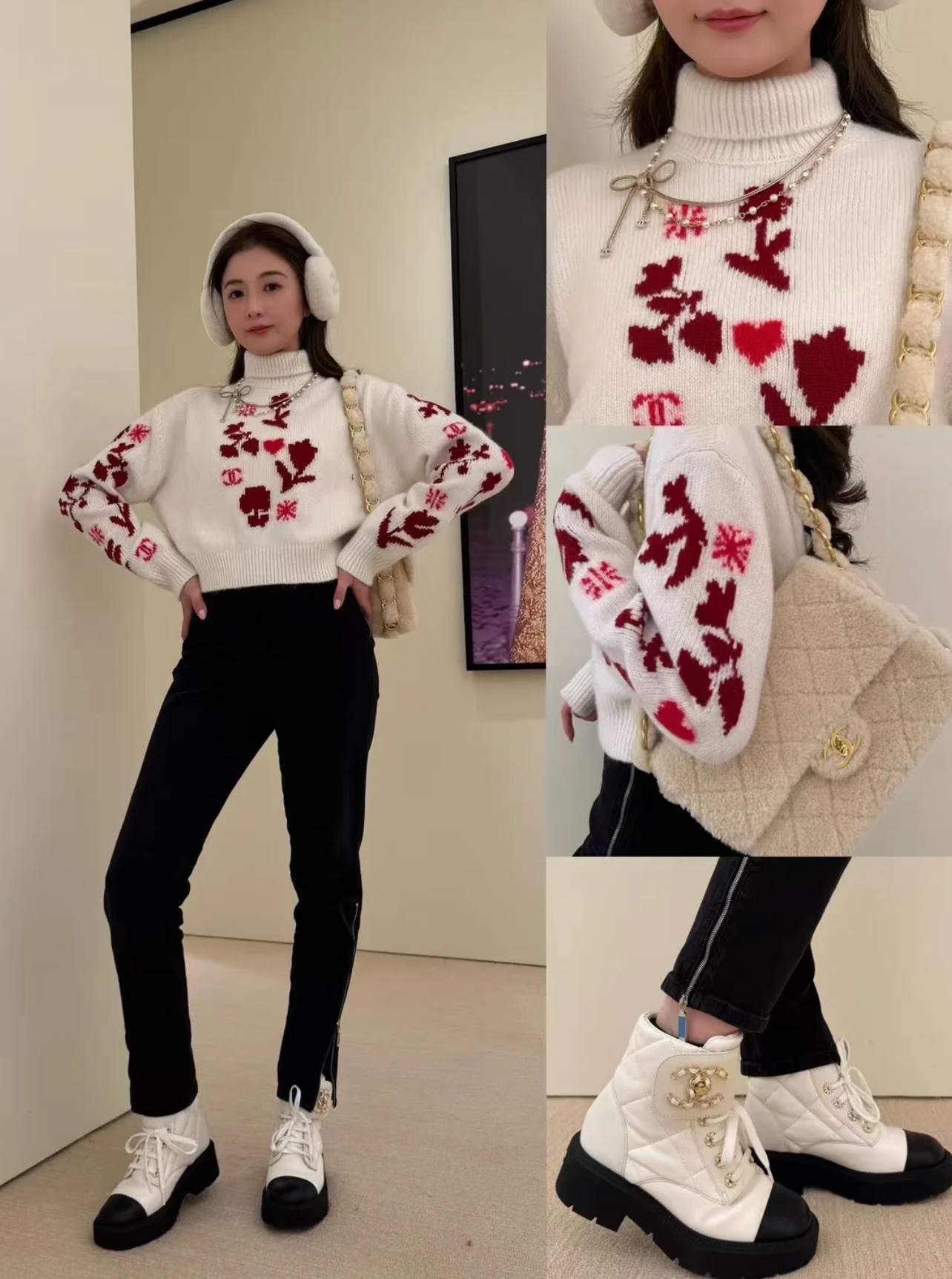 CHANEL 샤넬 캐시미어 폴라 니트