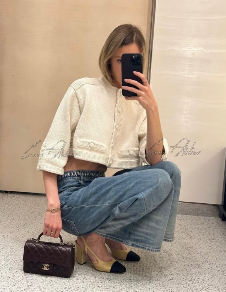 CHANEL 샤넬 투톤 슬링백