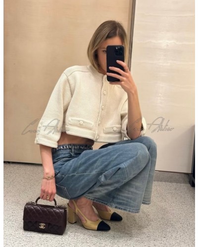 CHANEL 샤넬 투톤 슬링백