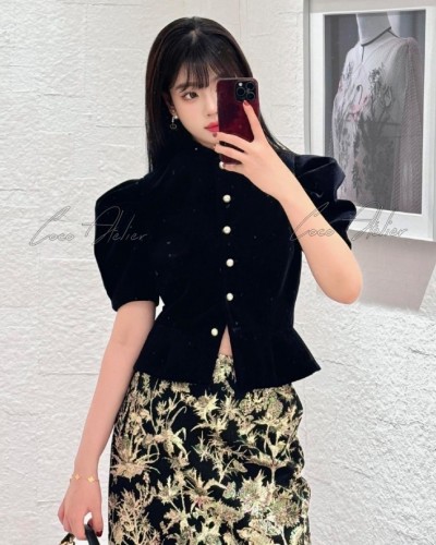 Dior 디올 벨벳 퍼프 자켓
