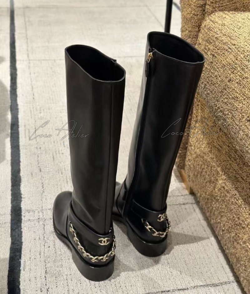 CHANEL 샤넬 cc체인 롱 부츠