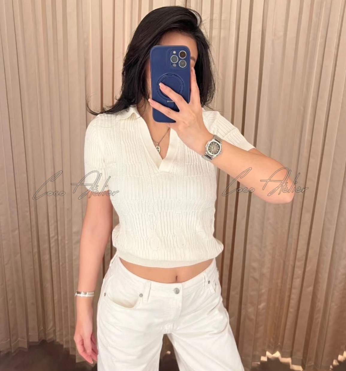 HERMES 에르메스 반팔 니트