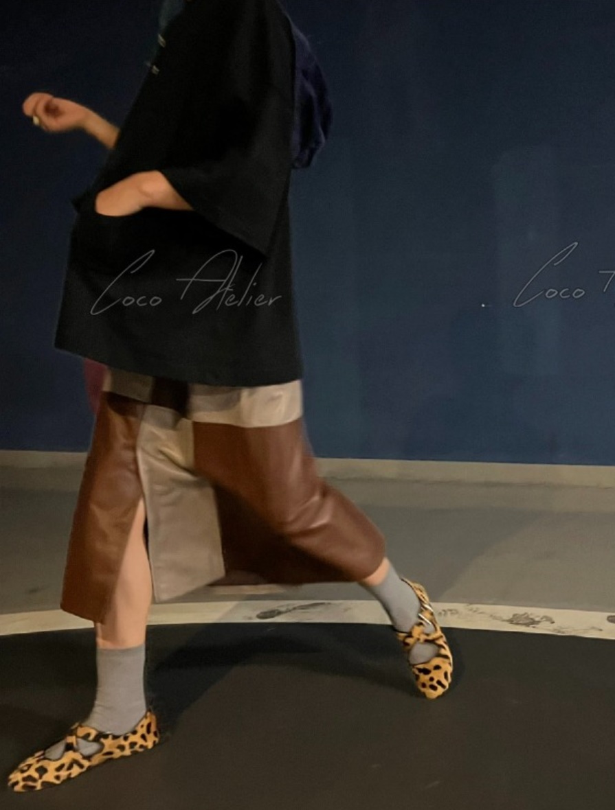 Alaia 알라이아 레오파드 발레리나 샌들