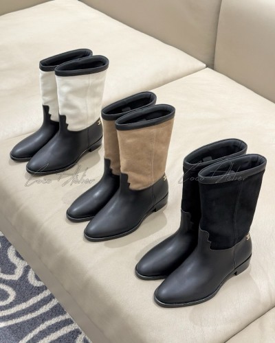 CHANEL 샤넬 cc스웨이드 앵클 부츠