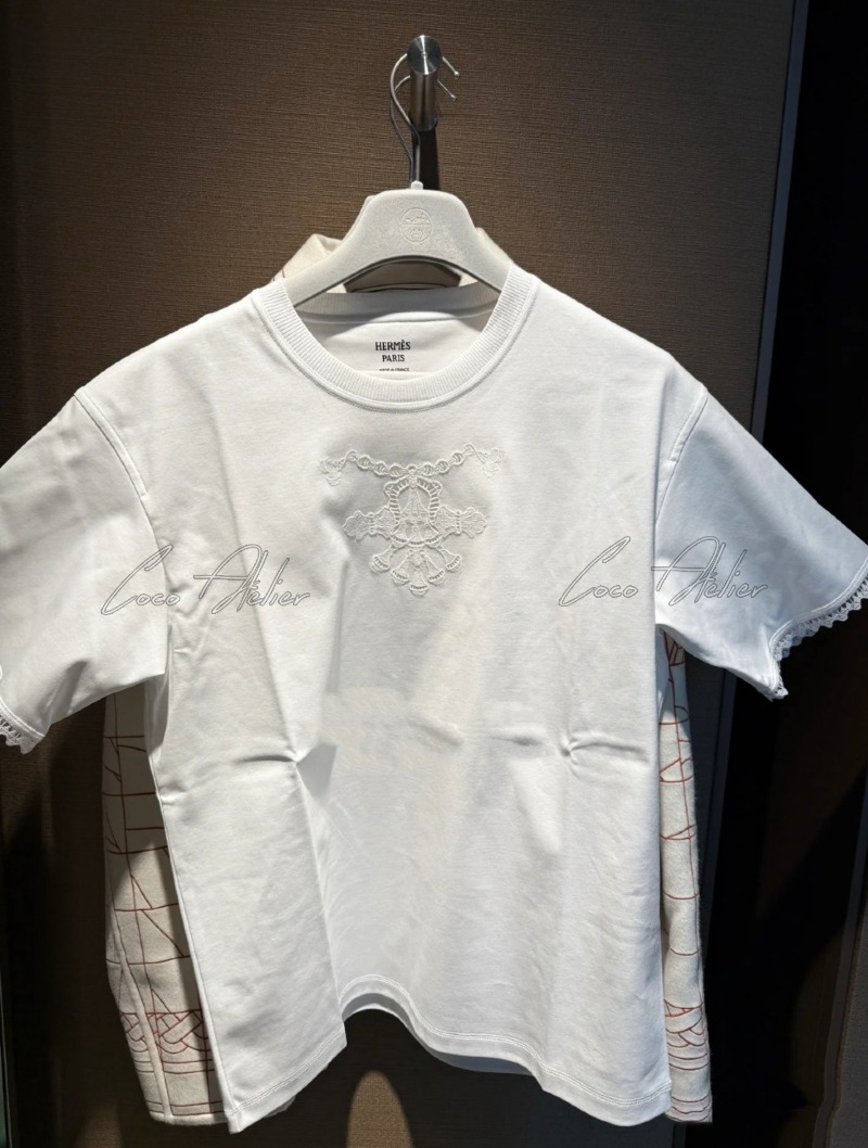 HERMES 에르메스 레이스 반팔 티셔츠