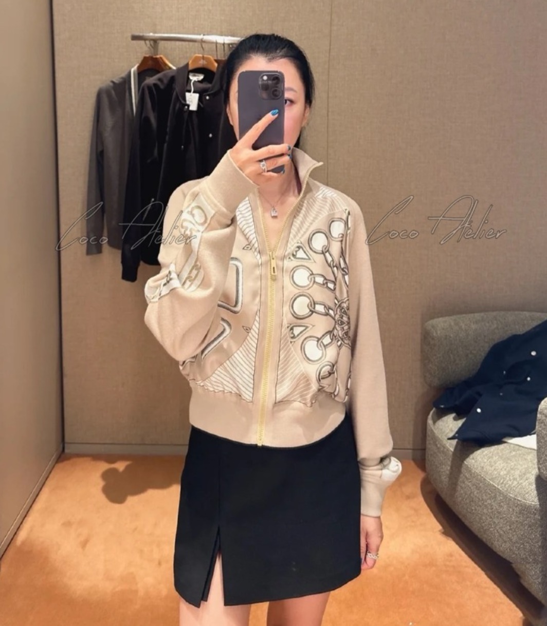 HERMES 에르메스 실크 니트 집업