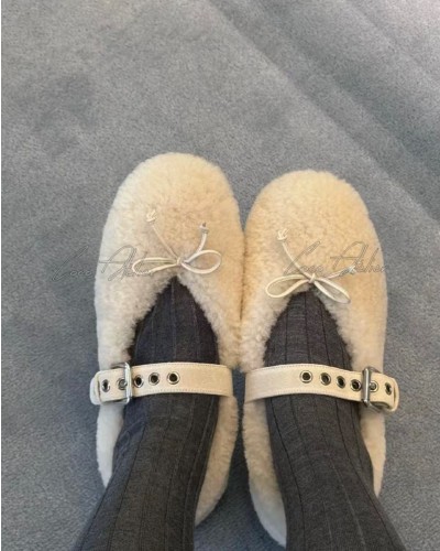 Miumiu 미우미우 시어링 발레리나 플랫