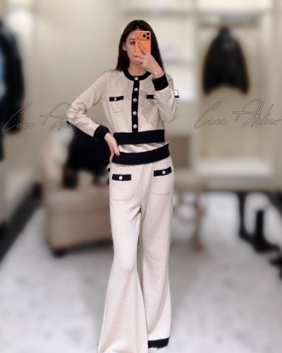 Chanel 샤넬 배색 니트 스커트&팬츠 (+2color)