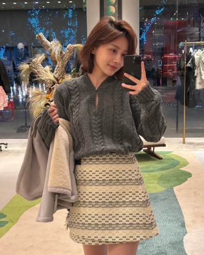 LOEWE 로에베 원 버튼 니트 (+2color)