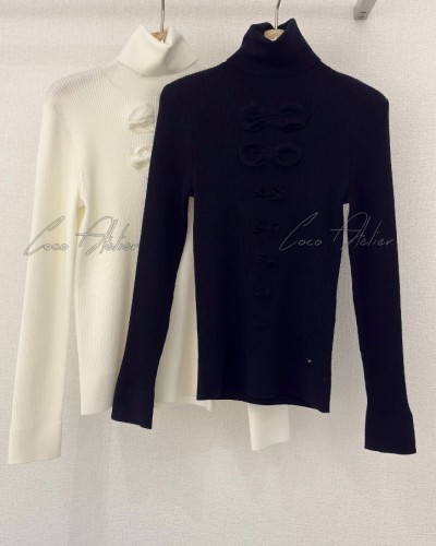 CHANEL 샤넬 리본 폴라 니트