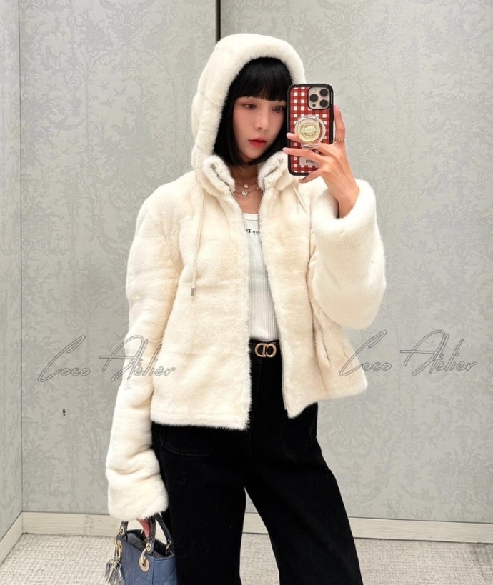 Dior 디올 후드 밍크 자켓