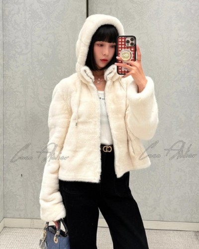 Dior 디올 후드 밍크 자켓