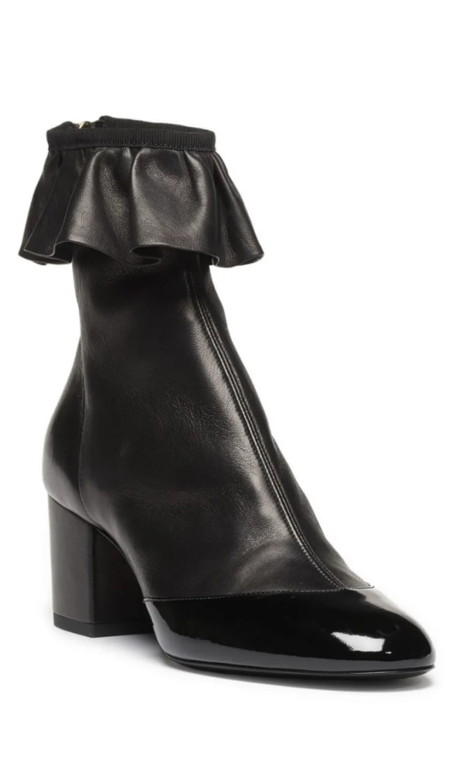 CHANEL 샤넬 리본 앵클 부츠