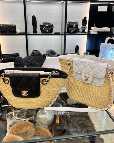 CHANEL 라피아 숄더백 (+2size)