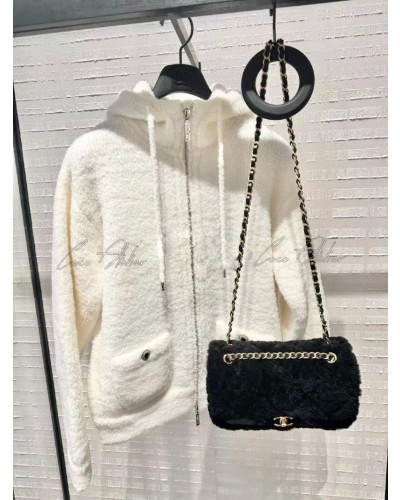 CHANEL 샤넬 니트 후드 집업