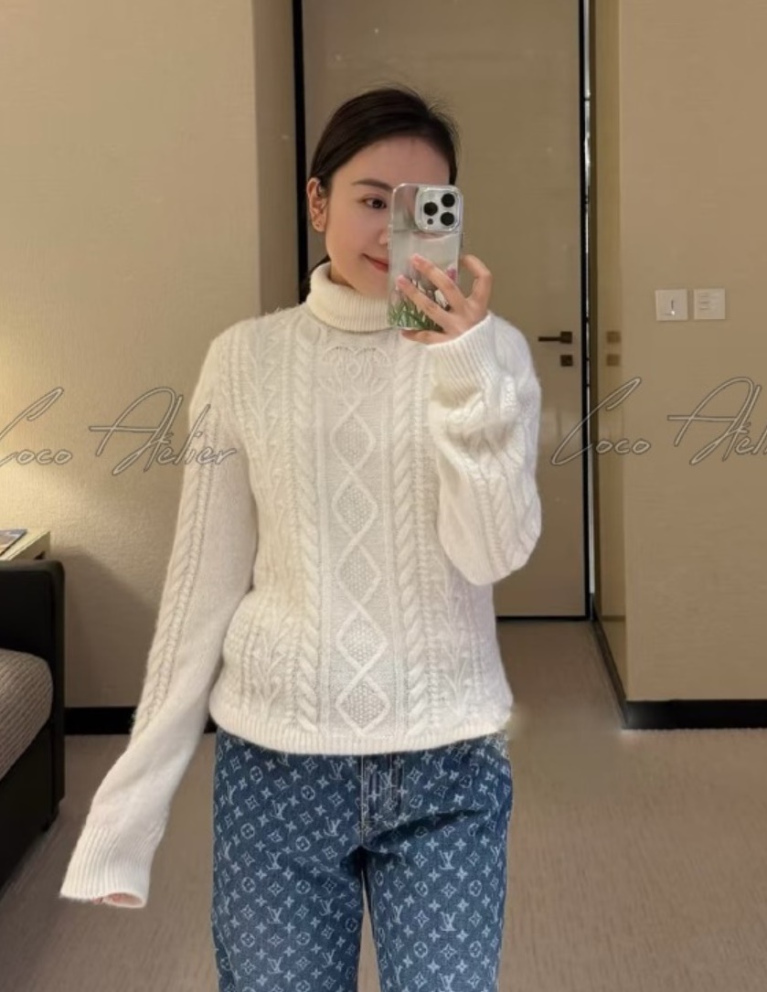 CHANEL 샤넬 캐시미어 폴라 니트