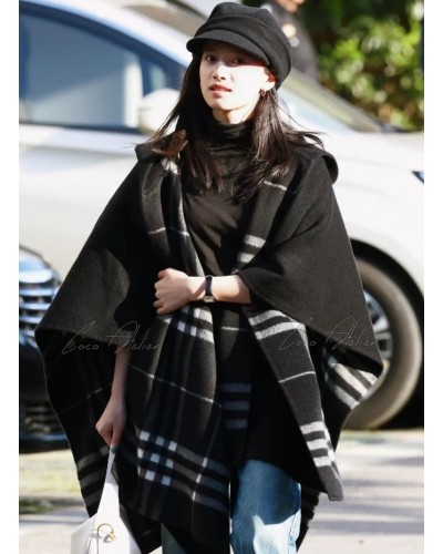 BURBERRY 버버리 케이프 후드 숄 판쵸