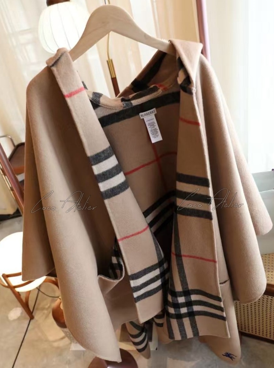BURBERRY 버버리 케이프 후드 숄 판쵸