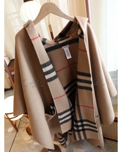 BURBERRY 버버리 케이프 후드 숄 판쵸