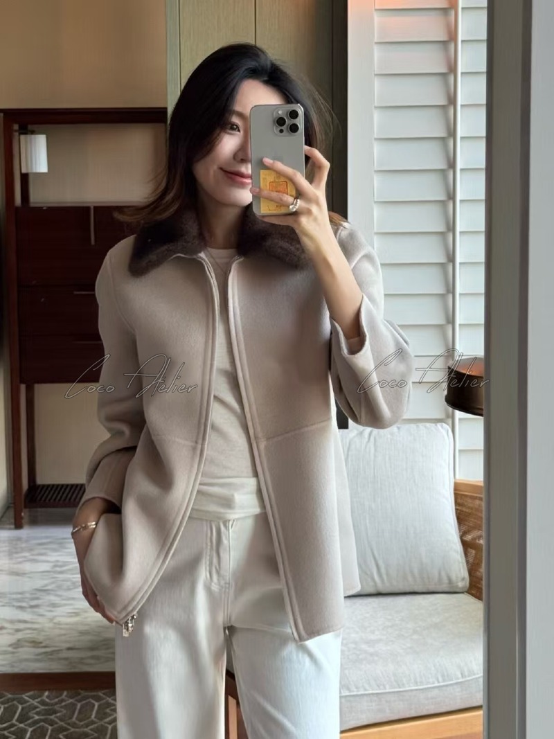 Loro Piana 로로피아나 밍크 카라 자켓