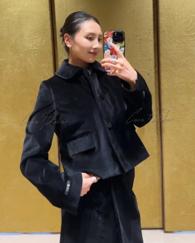 PRADA 프라다 벨벳 자켓 &스커트